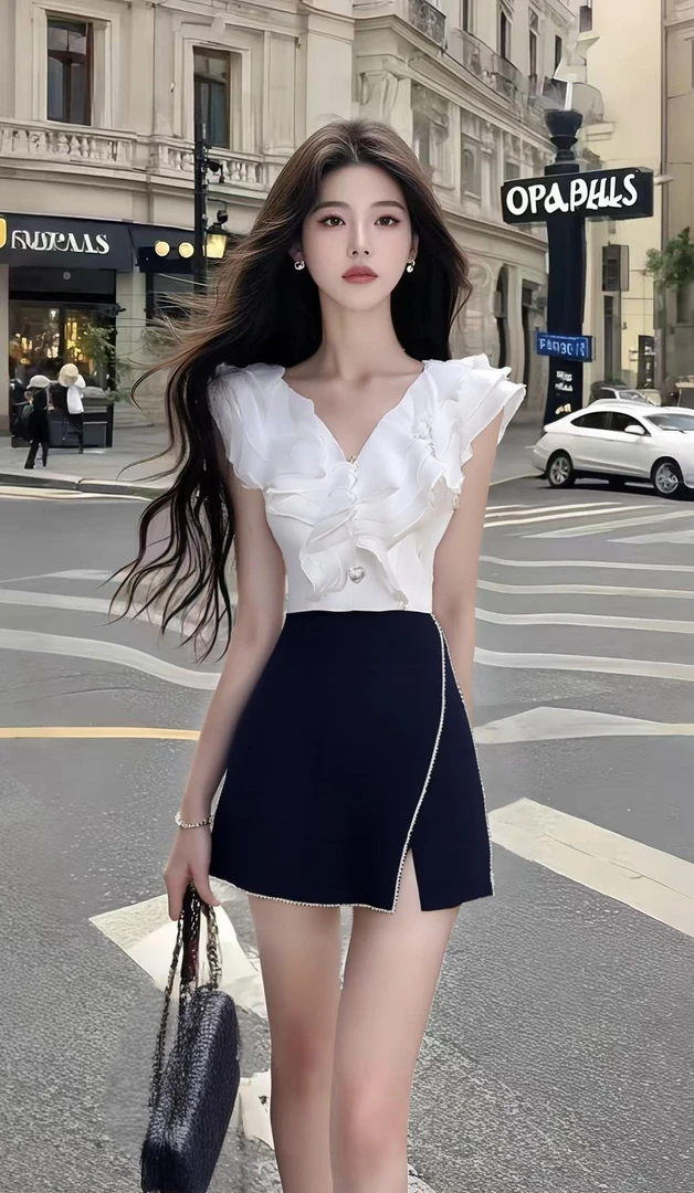 时尚新款轻熟知性V领修身收腰包臀连衣裙女温柔风高级氛围感裙子