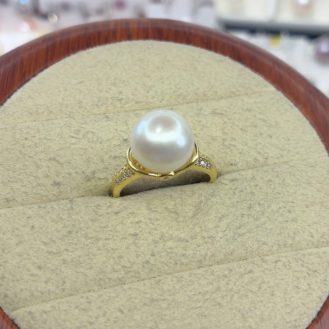 合金戒指淡水珍珠