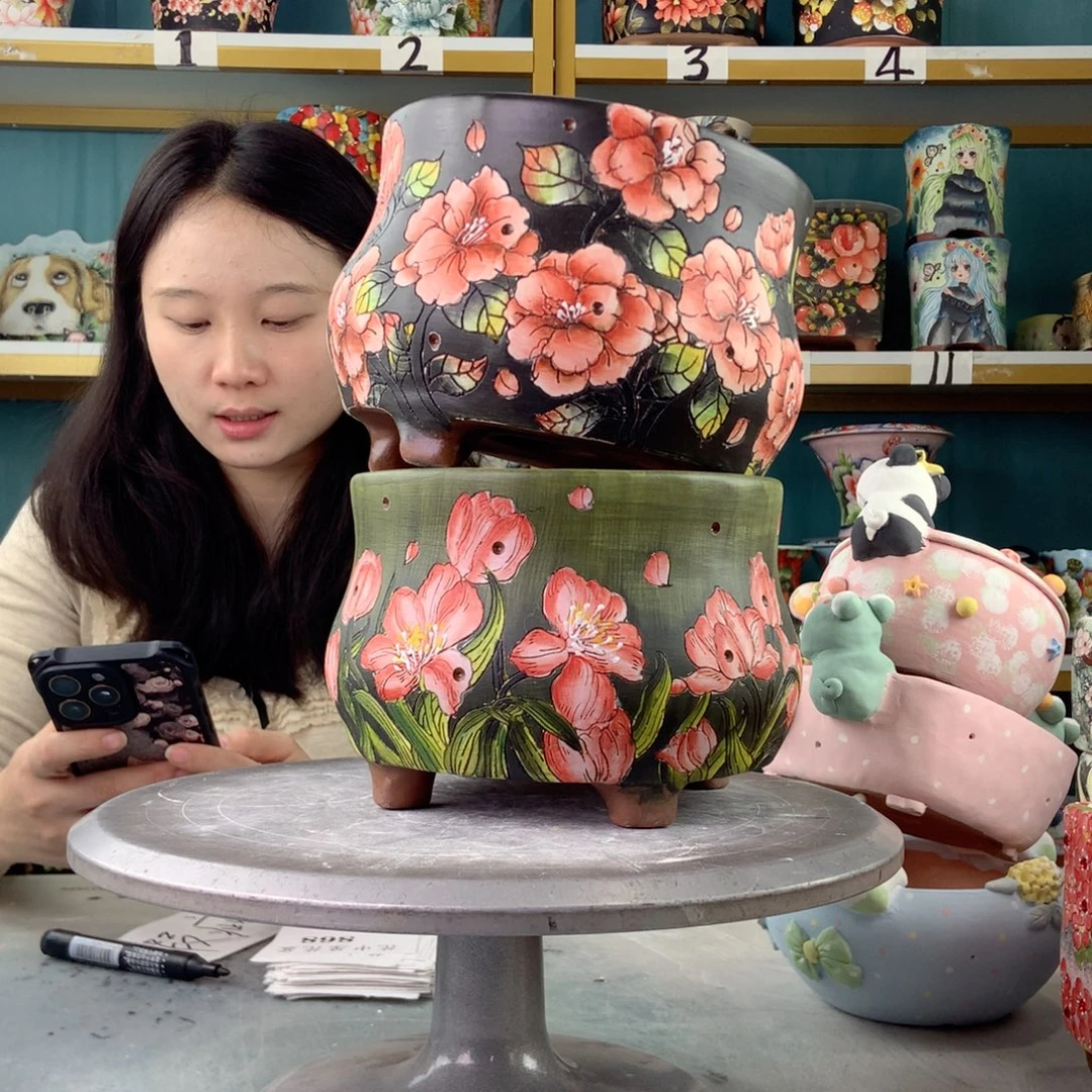 ****字陶景德镇手工花盆210
