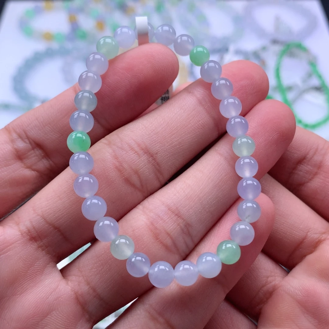 翡翠未镶嵌手链卡5+