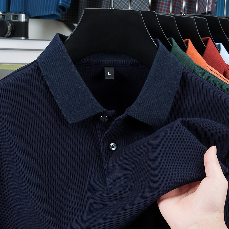纯棉高端polo夏季款冰丝刺绣POLO衫短袖t恤爸爸男生40岁装上衣服