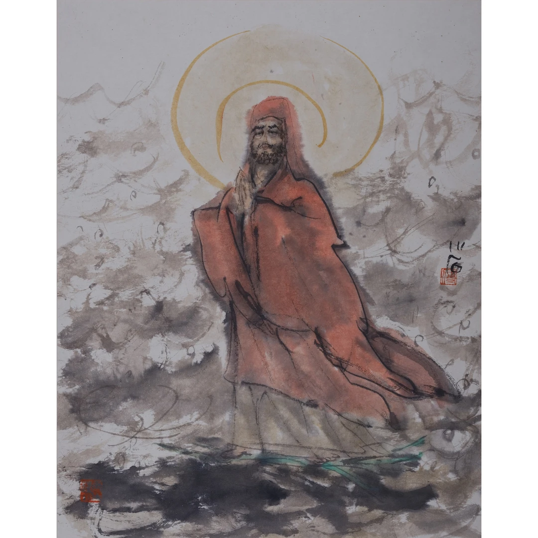 傅 小 石 达摩 立轴 47.5×37.5cm