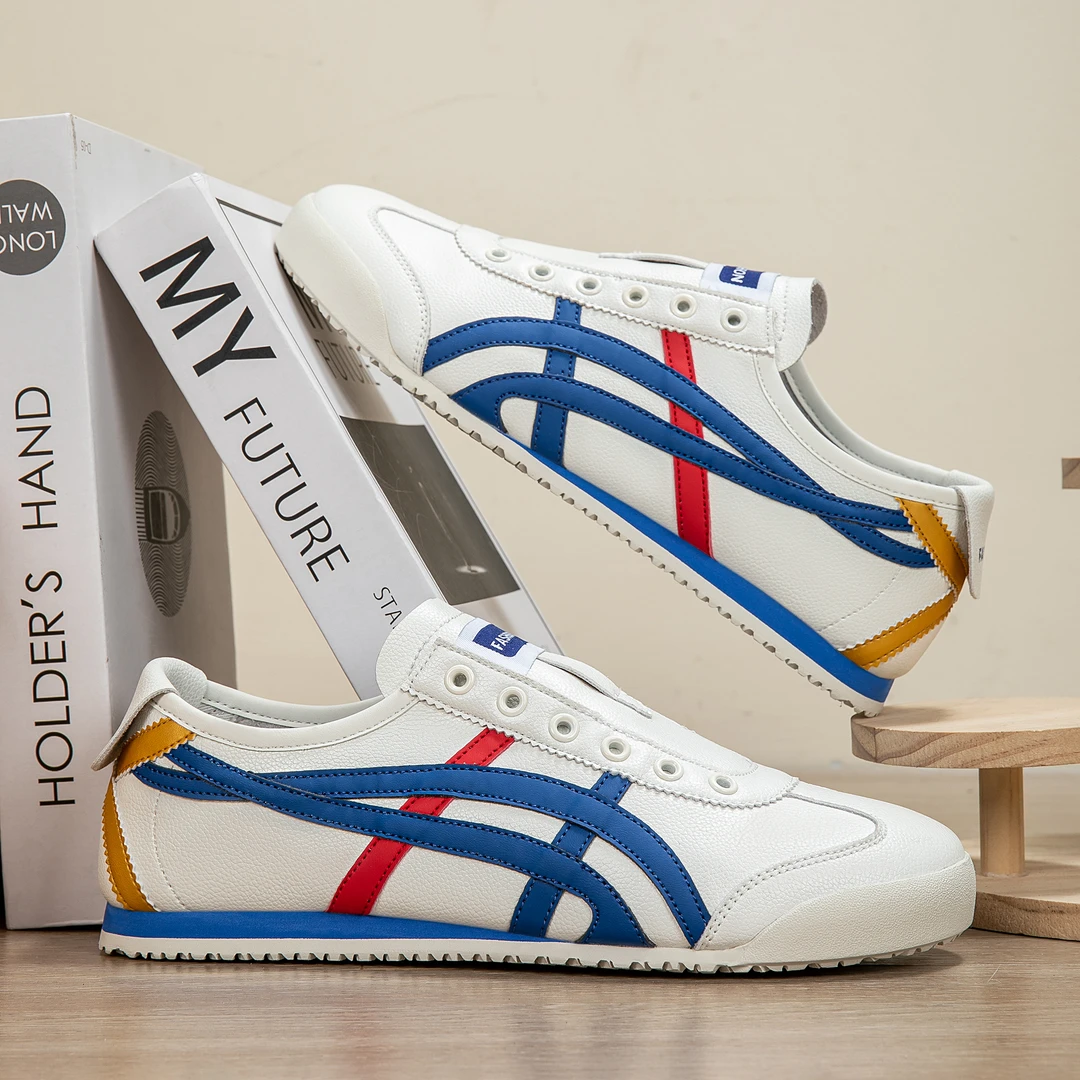 2025冢虎阿甘鞋一脚蹬透气皮面软底休闲低帮德训鞋情侣鞋轻奢男鞋