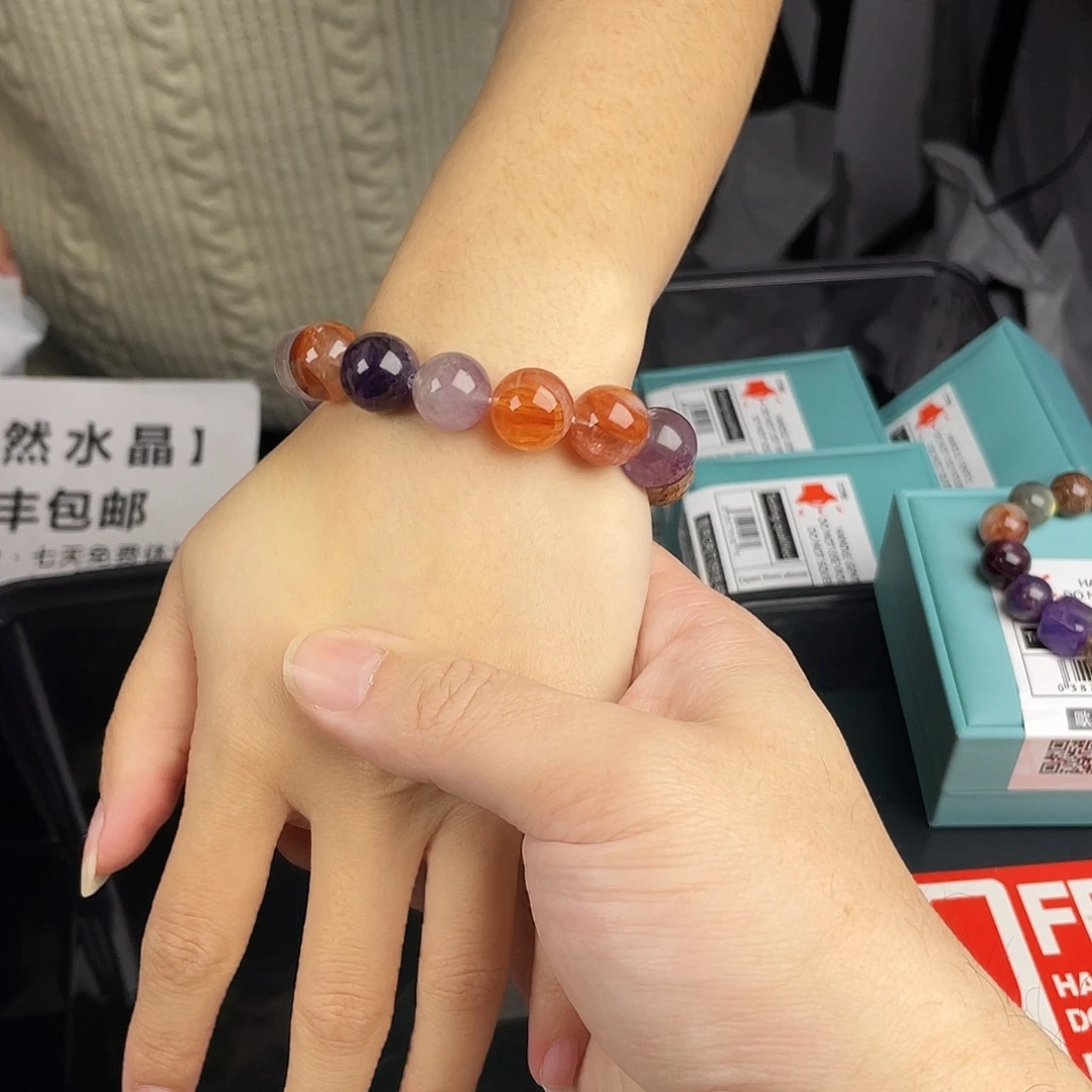 手串水晶银S925镀金镶嵌
