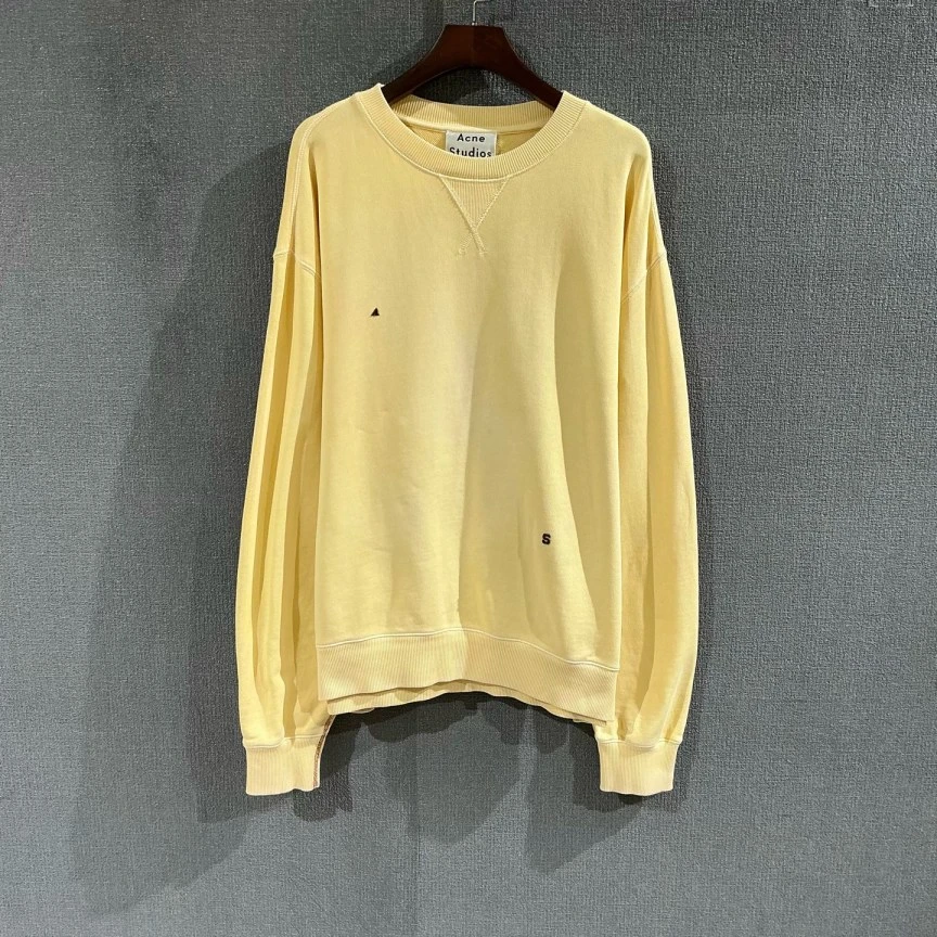 95新 Acne studio （pm）字母刺绣黄色卫衣 s码/2898