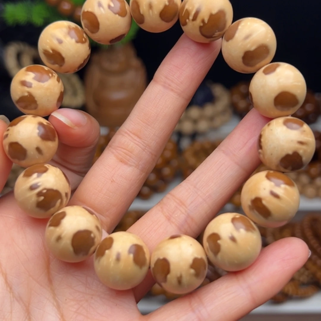 紫金鼠手串卡16半实心三花熊猫