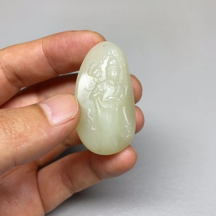 和田玉未镶嵌吊坠(不含链)过***天