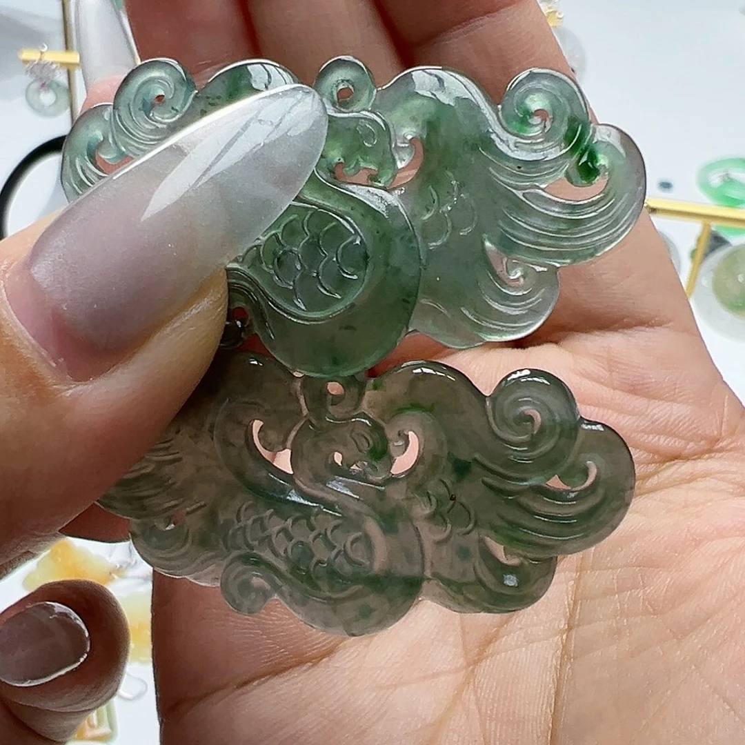 翡翠未镶嵌耳饰欣**格天然缅甸A货翡翠