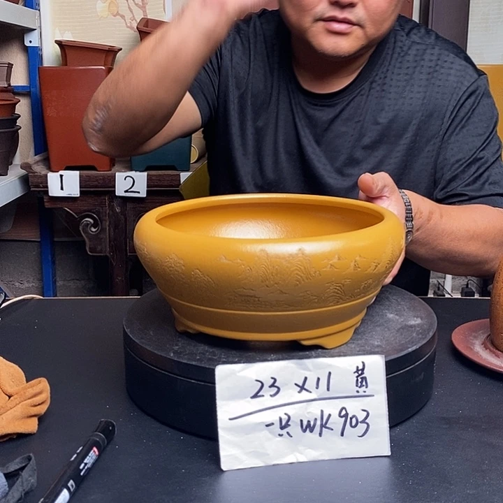 紫砂花盆货号一只WK903