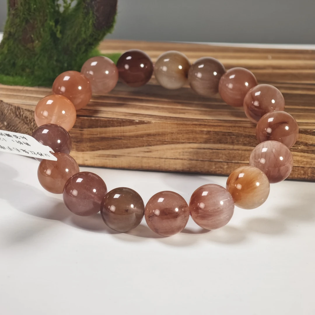 BeadsDance豆沙红兔毛手串12mm+ 多样性发一 编号XL1108