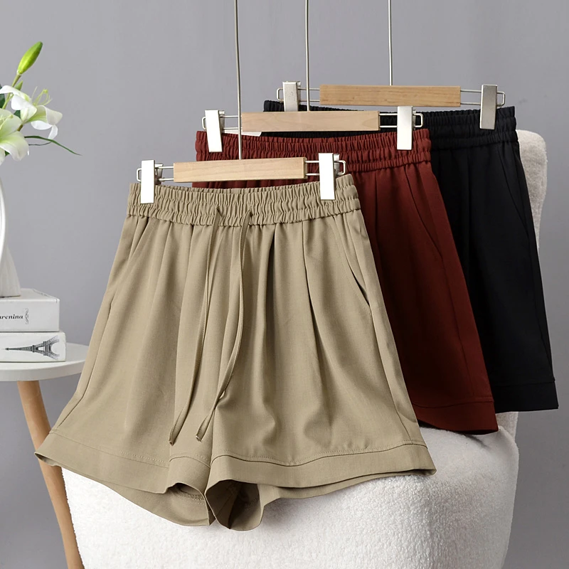 胖mm遮肚显瘦百搭短裤女高腰阔腿裤2025夏季新款宽松休闲大码女装