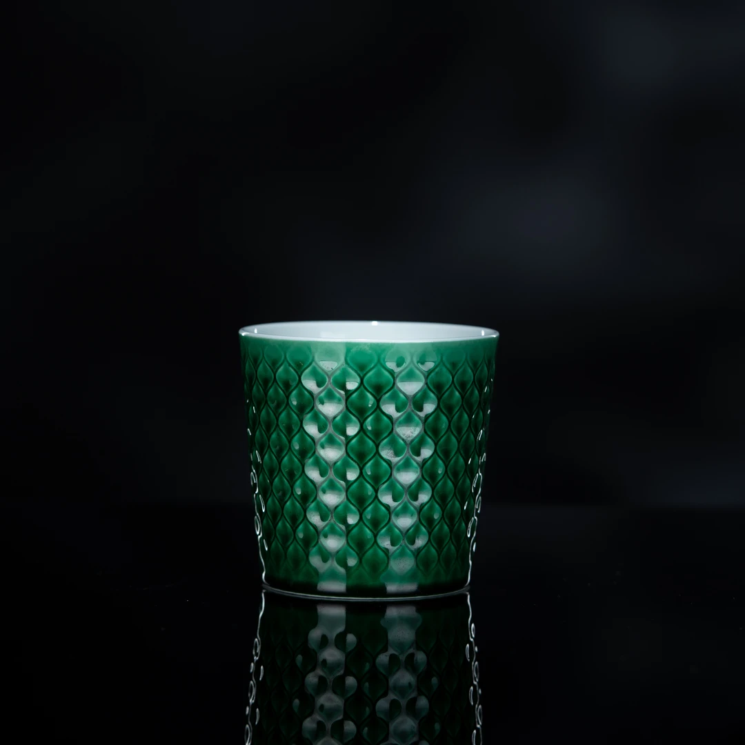 【瓷唐里】雕刻龙鳞纹威士忌杯 240cc 瓷器家用茶具