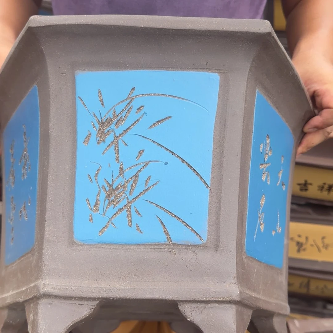 紫砂花盆口径33.21口径