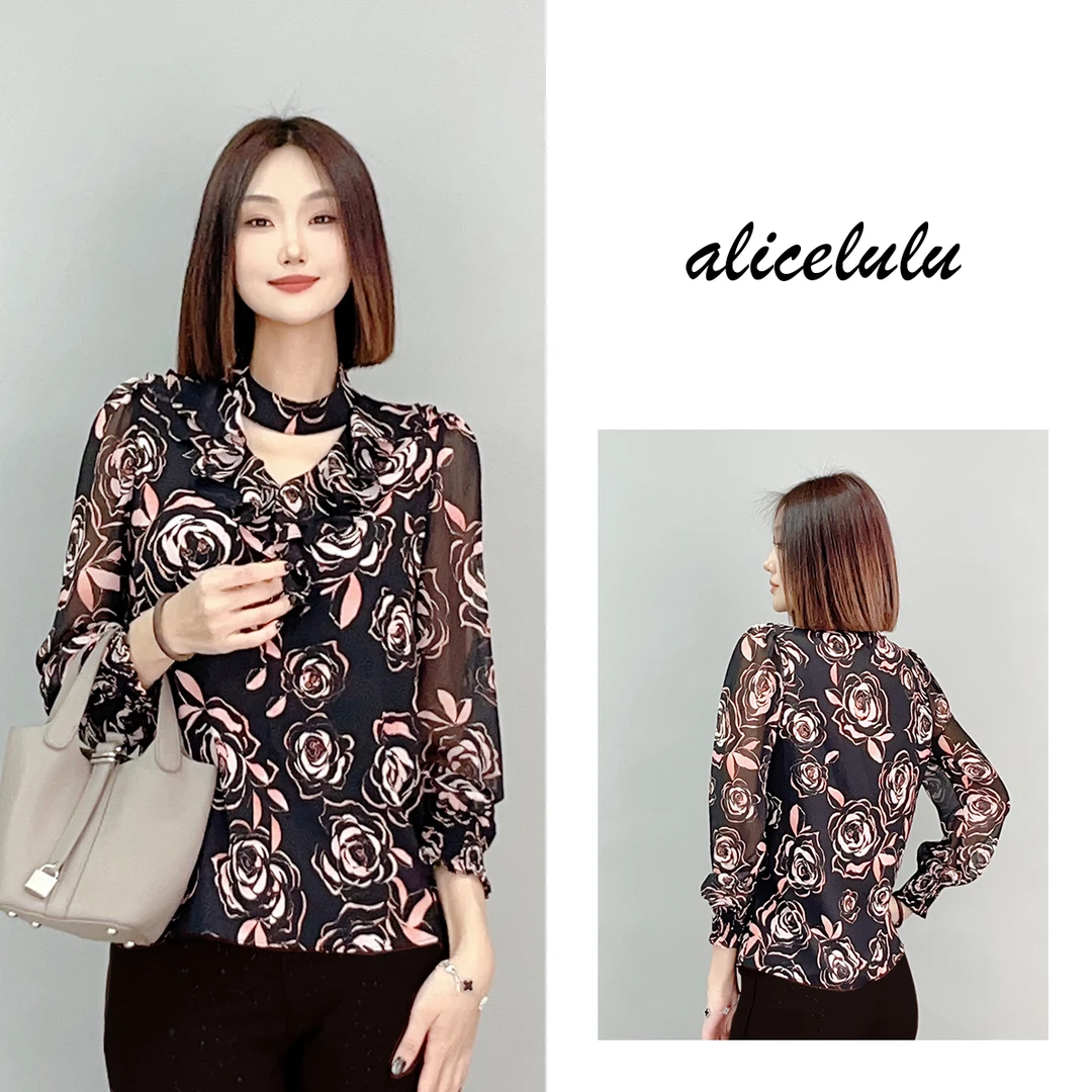 5 ALICE 玫瑰海衬衫 浪漫印花 优雅轻盈 S2141576J