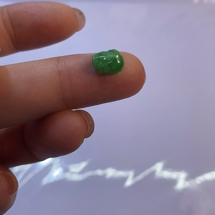 清***雅颈饰未镶嵌翡翠A货绿貔貅