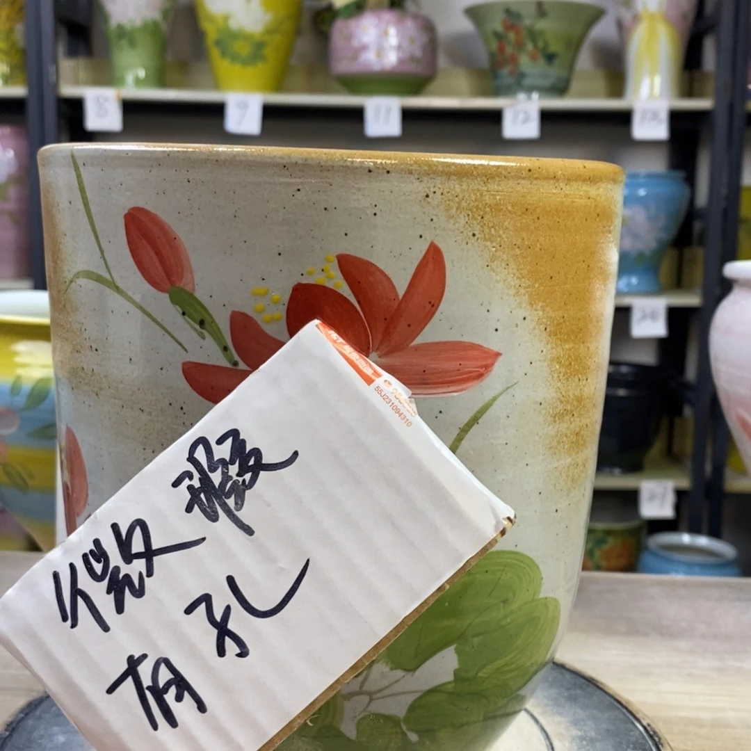 景德镇手工手绘陶瓷花盆