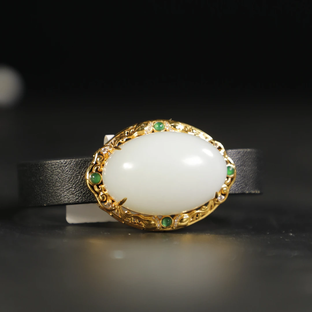 lot8842 和田玉白玉手牌/云南典藏