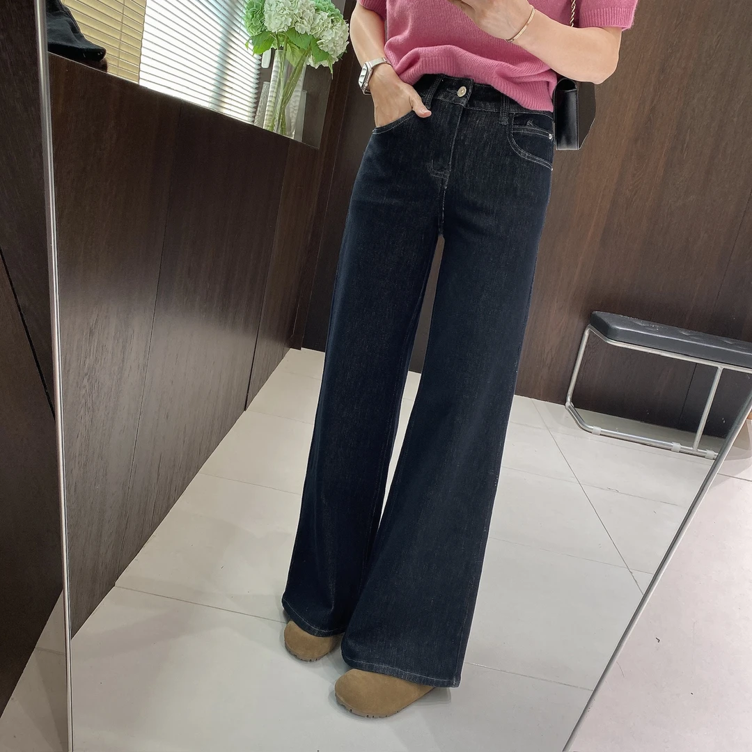IMFLY金小金自制女装 牛仔裤DYK2799早秋时尚百搭微喇女士牛仔裤