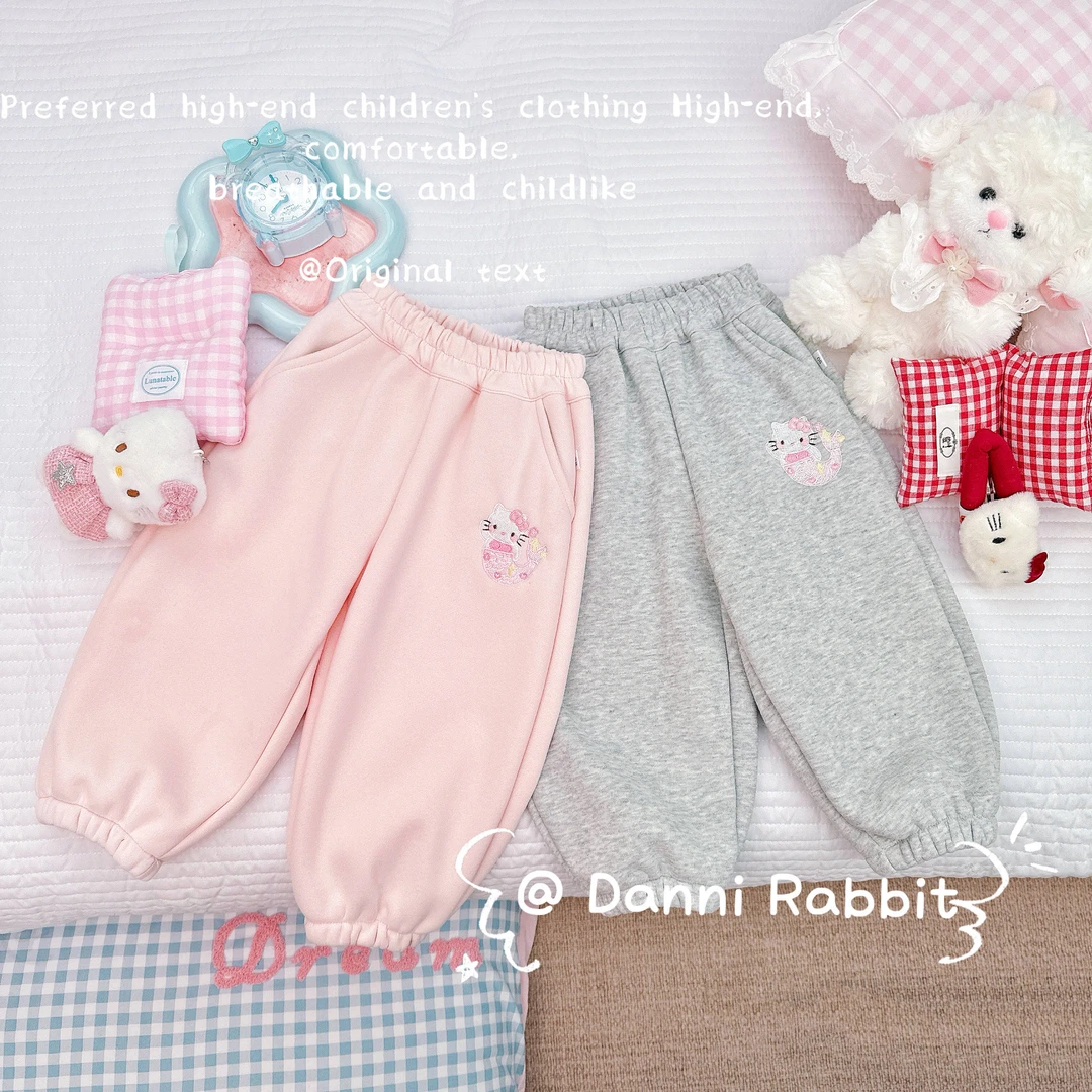 「Dannirabbit」【韩版宽松】冬款&猫猫鱼束脚加绒女童卫裤【G-6941】