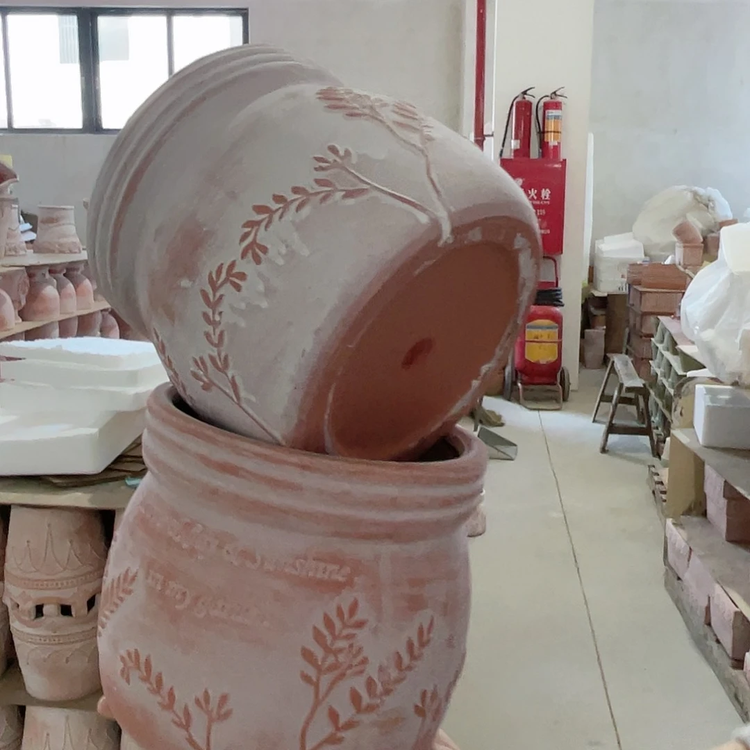 红陶复古树叶糖罐14-14两个