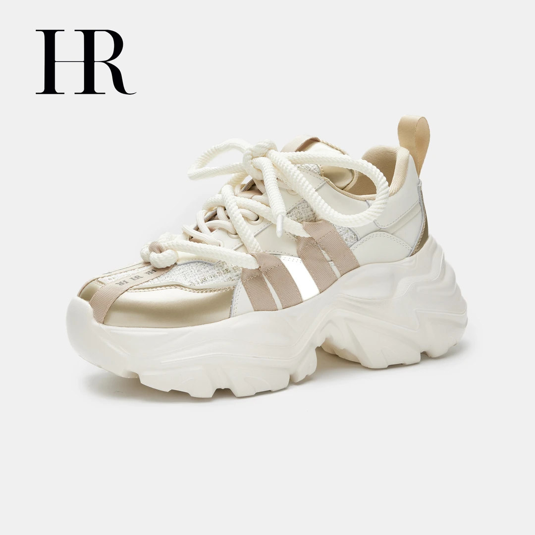 HR/赫莲娜厚底老爹鞋女2025春季新款百搭欧货小众设计休闲运动鞋