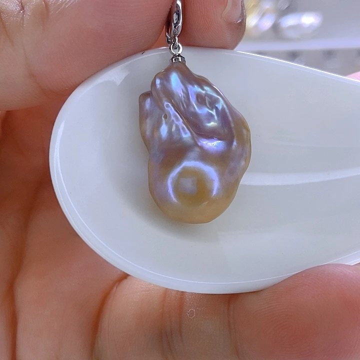银S925镶嵌淡水珍珠颈饰43