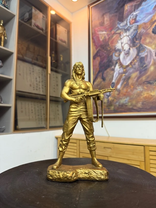 纯黄铜 经典电影《第一滴血》史泰龙电影高度约29公分重三斤左右