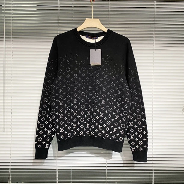 99新 LouisVuitton/路易威登 渐变满印 提花logo 毛衣 M码 a256