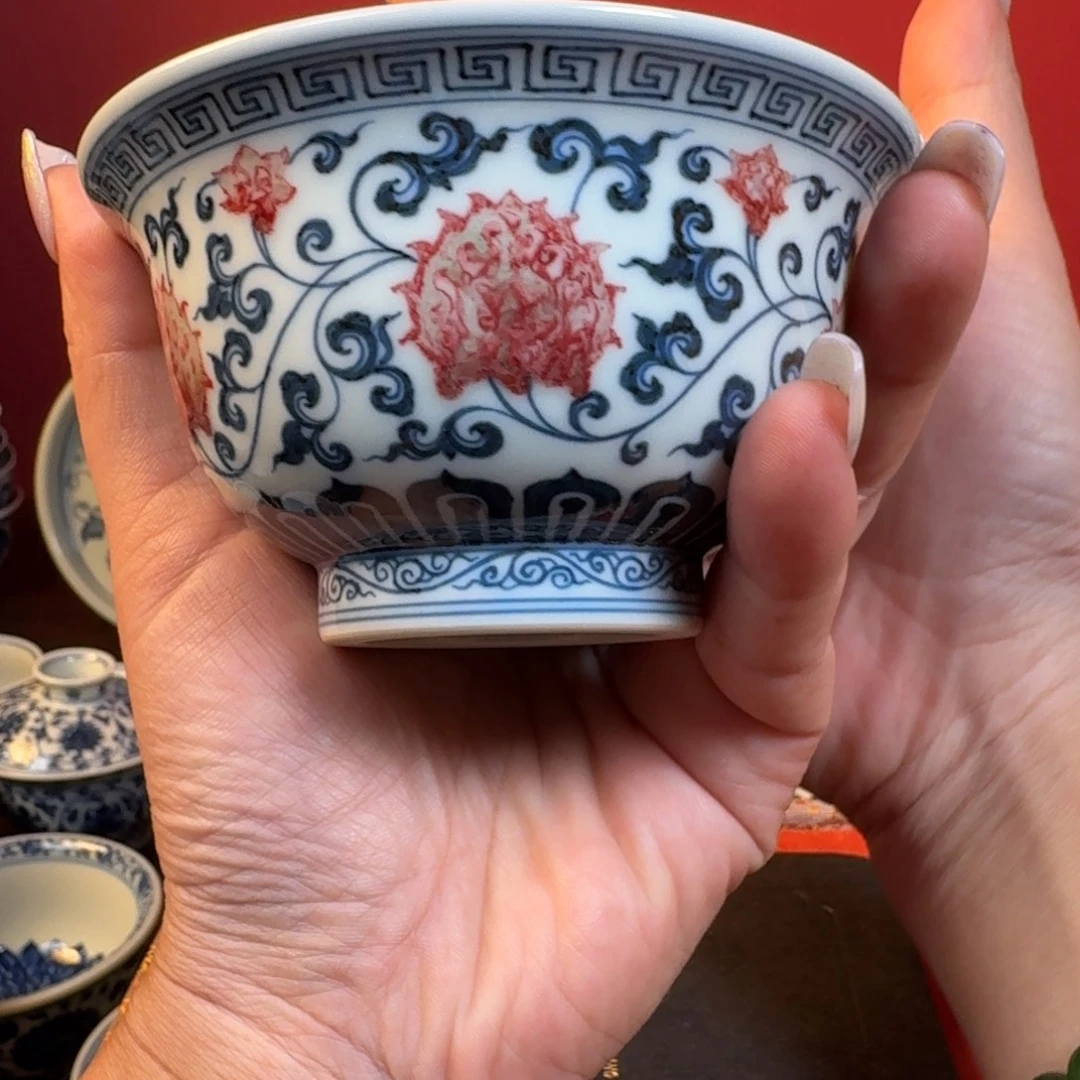 *****摆件微瑕缠枝莲压手杯