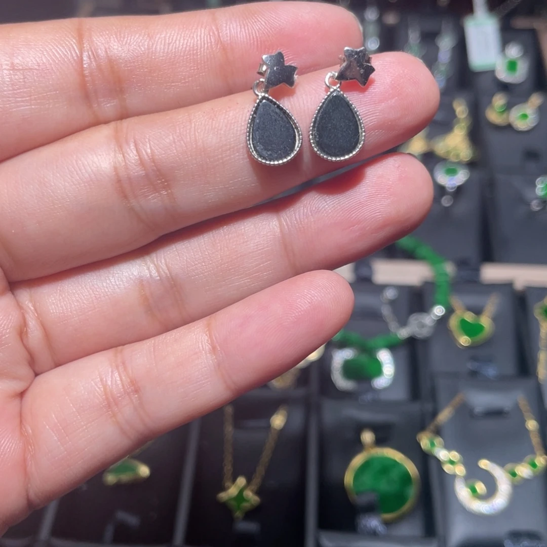 翡翠银S925镶嵌颈饰天然缅甸翡翠