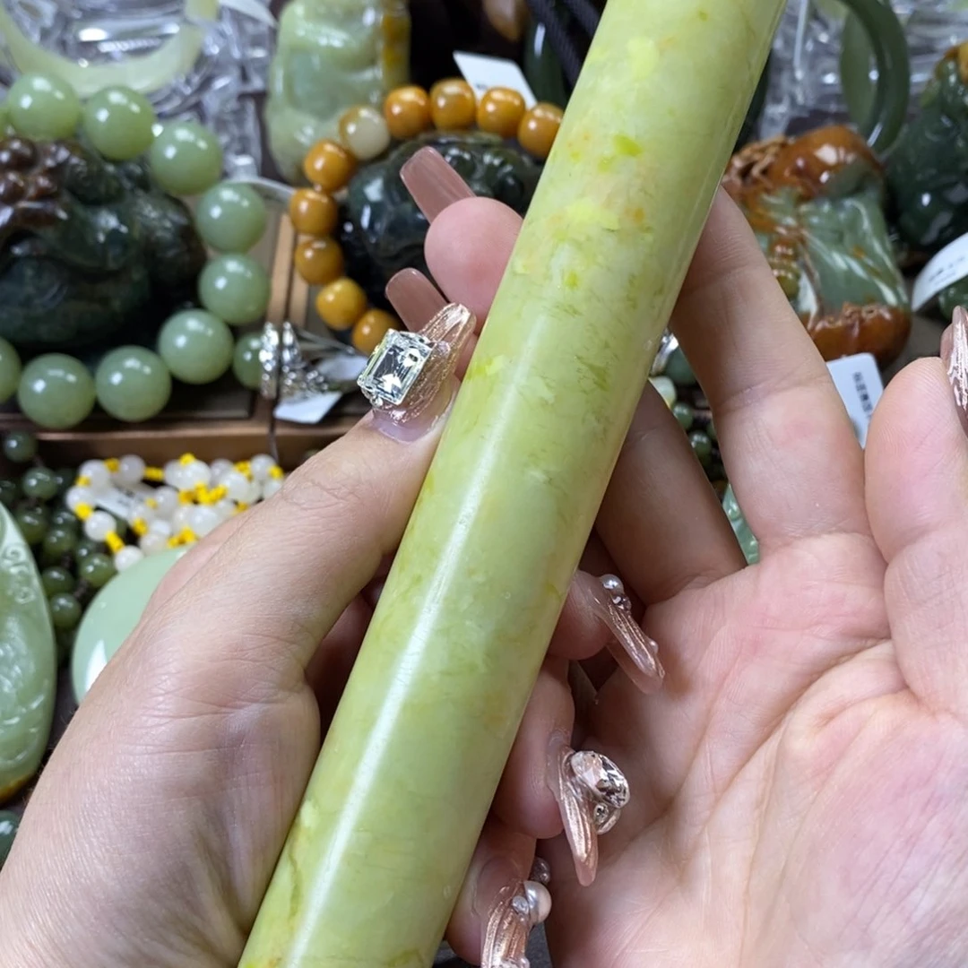 蛇纹石玉合金赶面棍