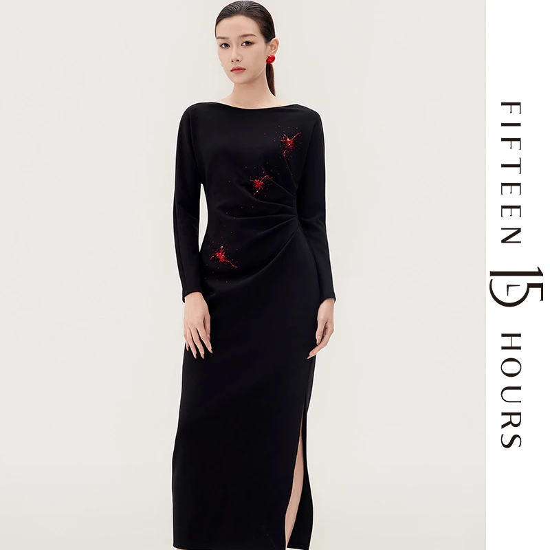 15小时早春新品修身时尚优雅连衣裙HM1302L