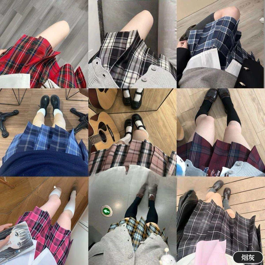 JK百褶裙格子裙学院风高腰春夏温柔女装半身裙日系