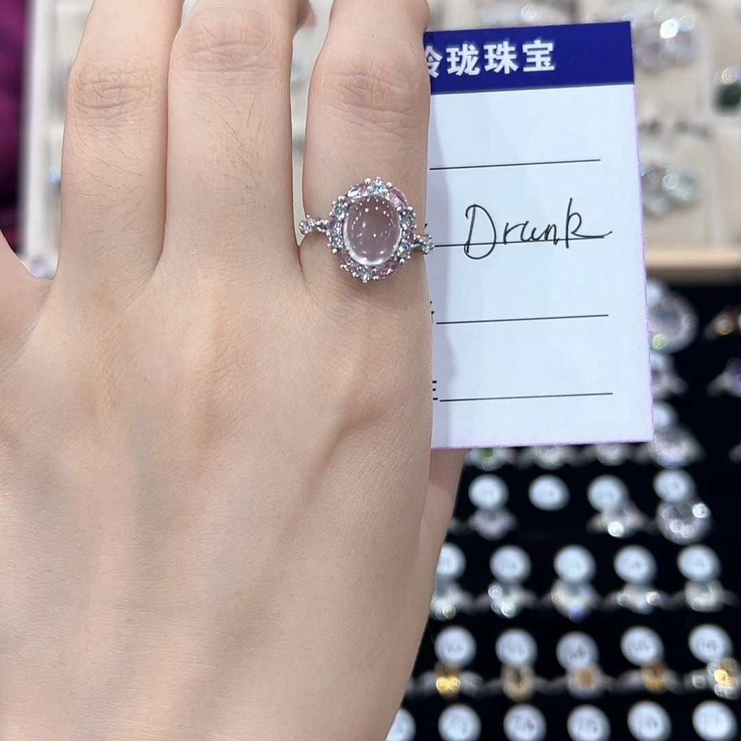 D***k银S925镶嵌芙蓉石戒指