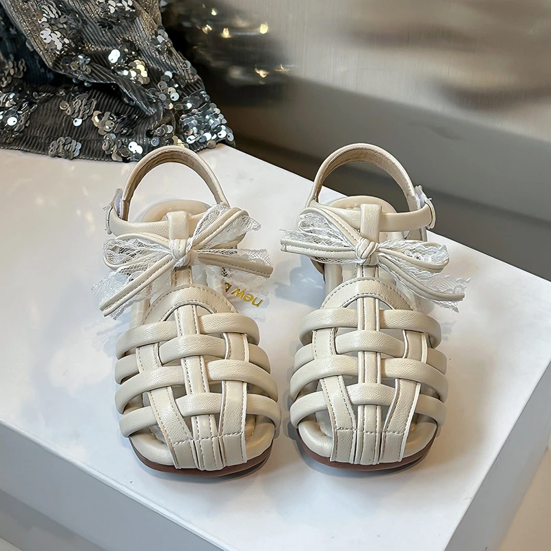 女童凉鞋2025夏季新款儿童外穿镂空罗马鞋中大童女孩软底时尚童鞋