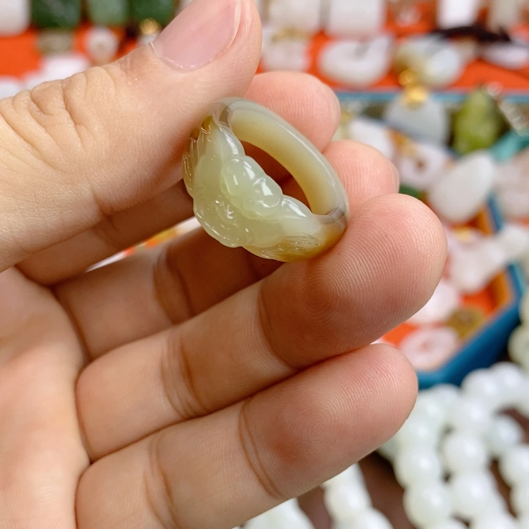 了***了和田玉戒指未镶嵌和田玉且末糖白指环