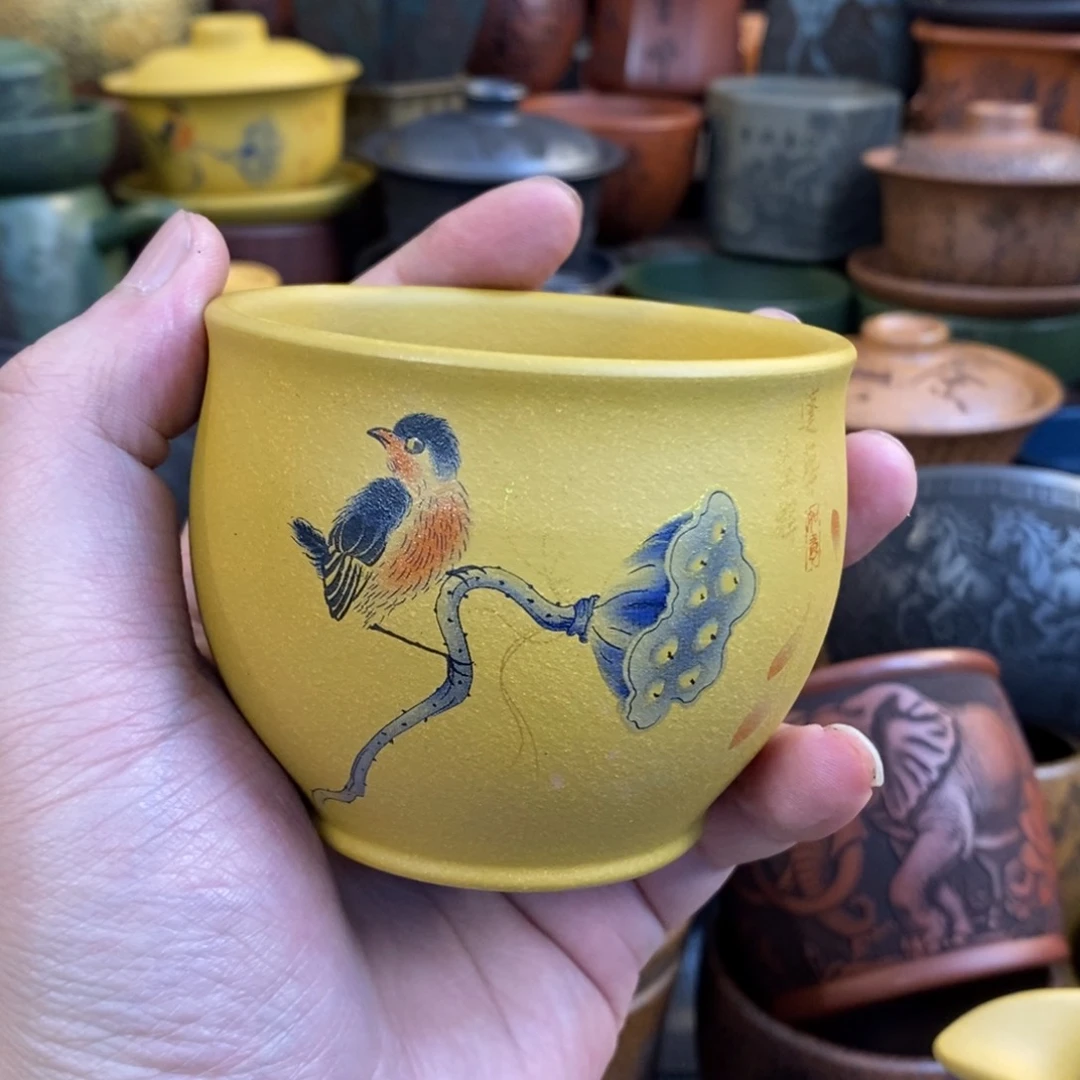 紫砂杯子宜兴全手工紫砂杯