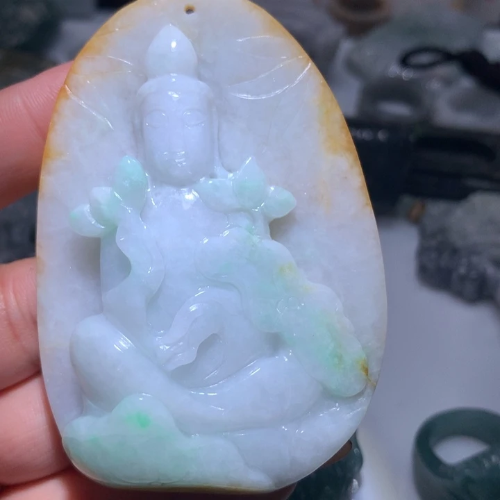 翡翠未镶嵌颈饰保真天然A货翡翠