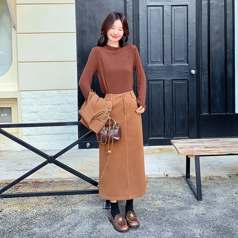 2025春秋新款时尚女士显瘦小香风马甲半身裙三件套女宽松两件套装