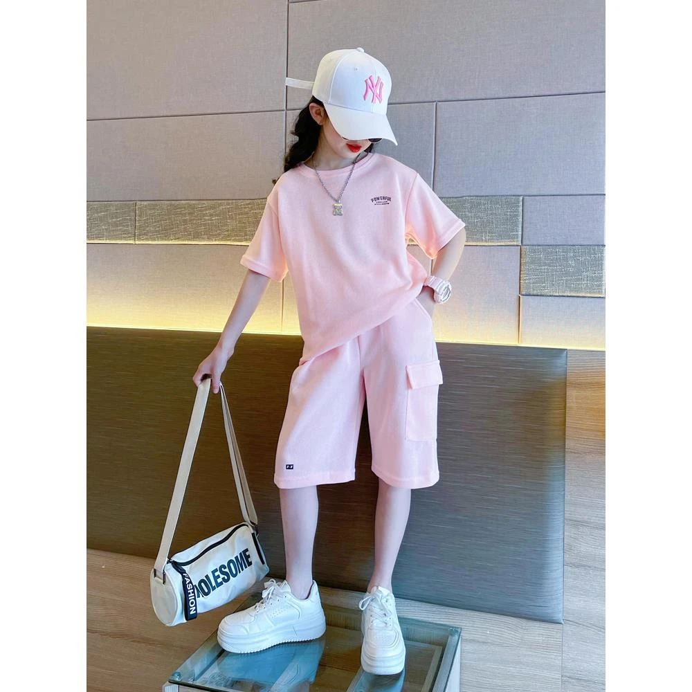 FAVMARTHA女童夏季套装2025新款大童洋气时髦儿童夏款女孩休闲运