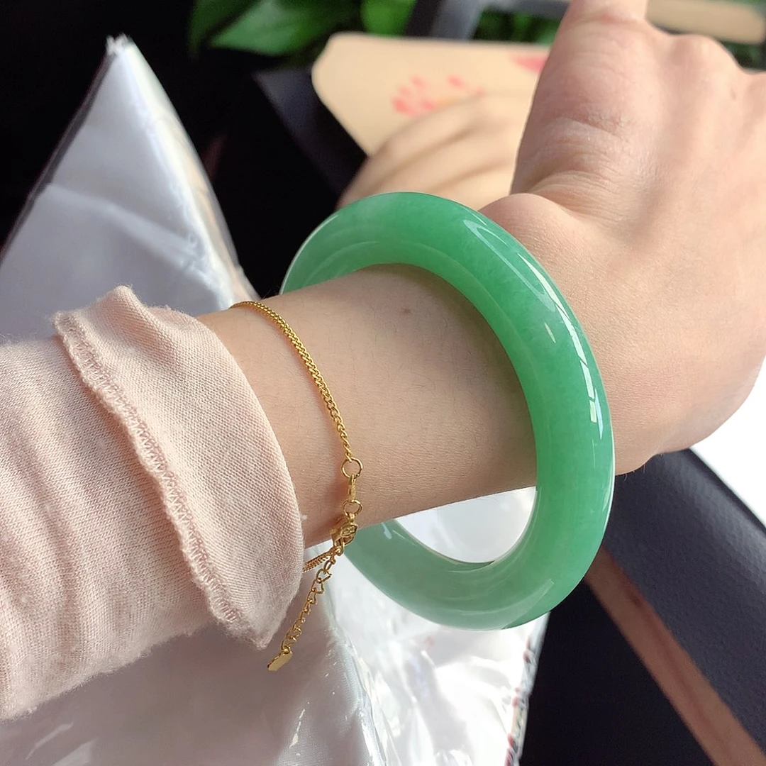 未镶嵌手镯翡翠天然A货翡翠56-57大万即视感满色7号