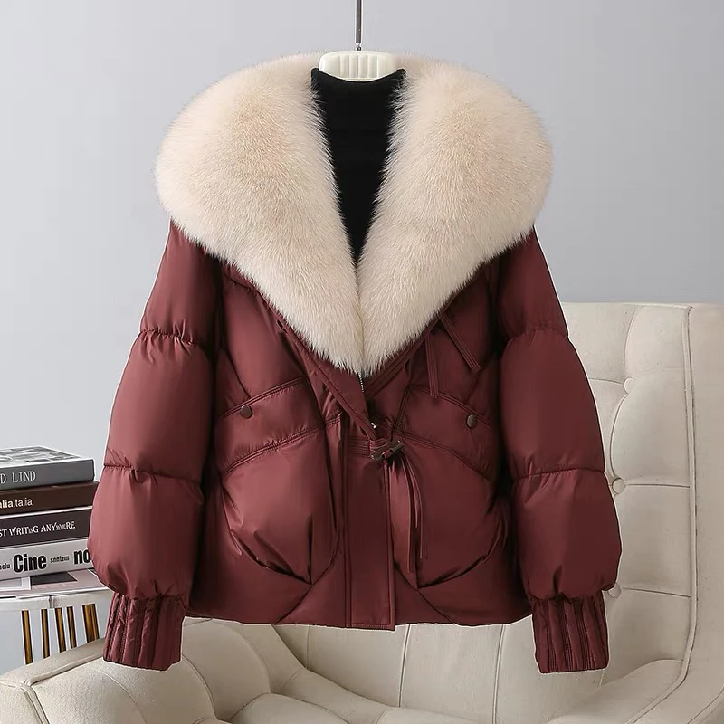 大毛领超好看棉服女2025高级冬季新款保暖加厚大毛领宽松面包外套