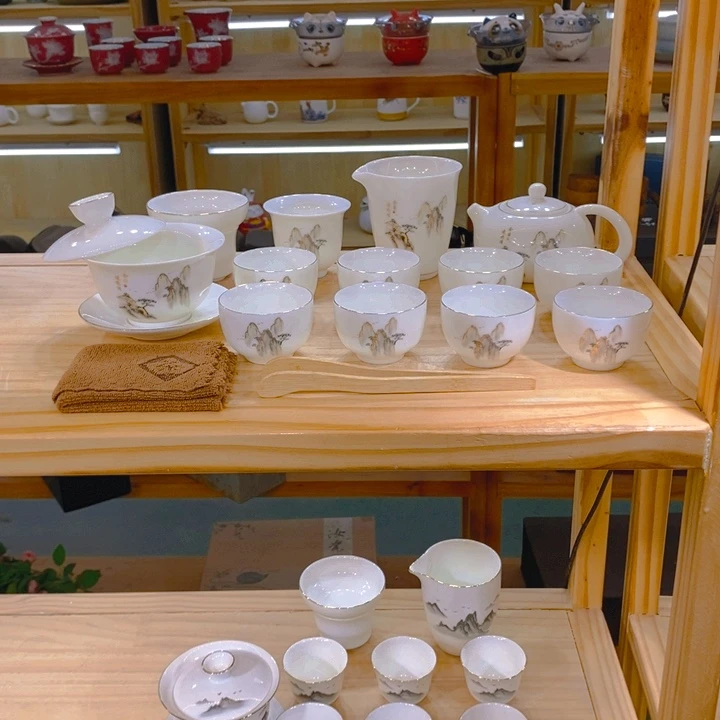 【不止】羊脂玉瓷茶具套装