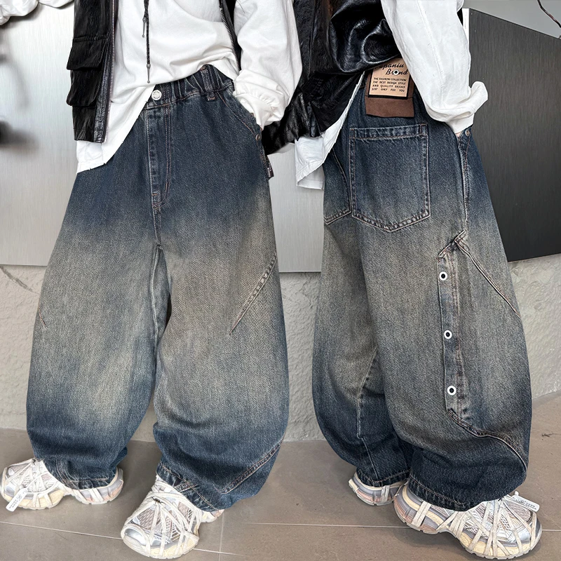 男童秋装裤子2025新款儿童装中大童男孩休闲秋季长裤春秋款牛仔裤