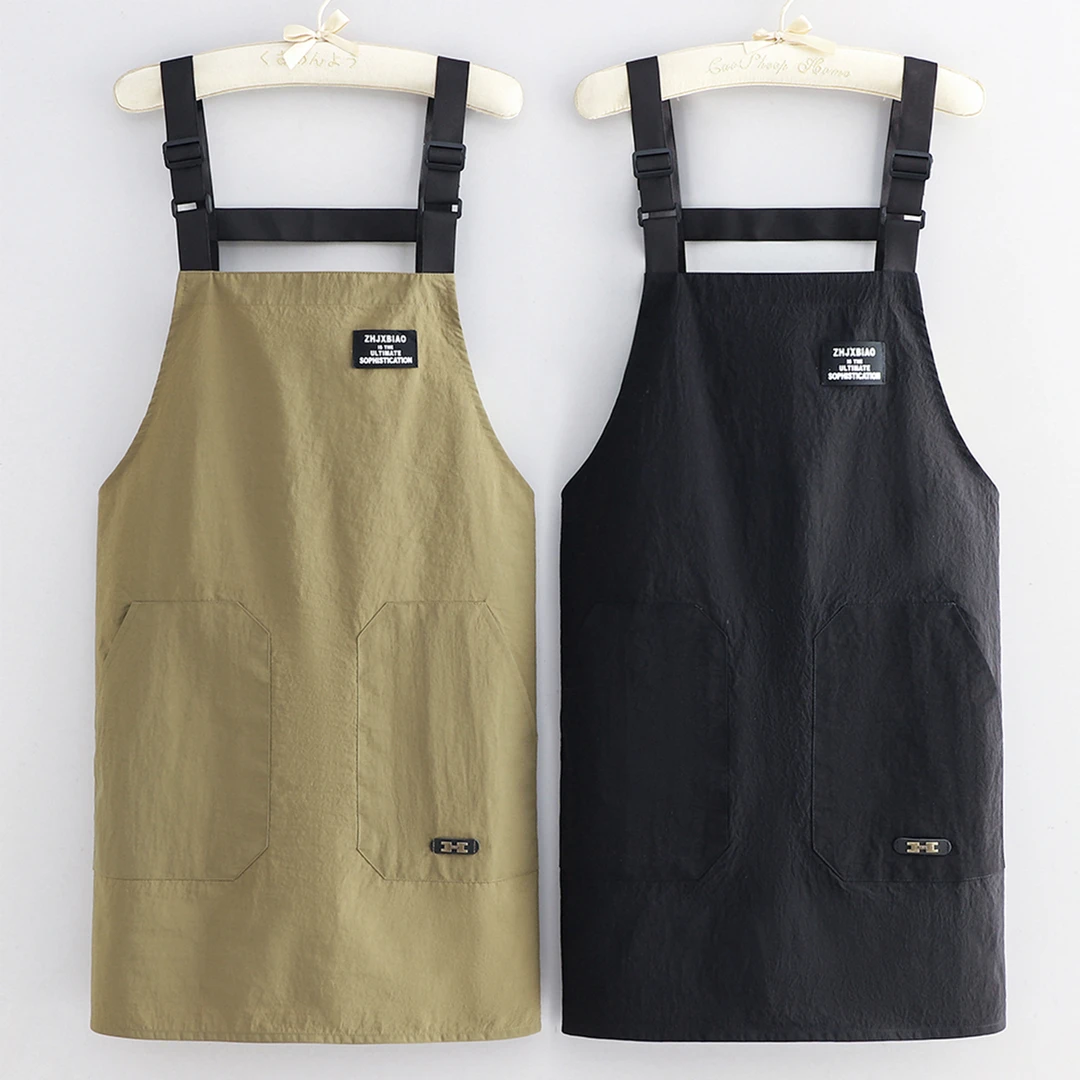 简约时尚防水围裙家用厨房2025新款餐饮专用印制logo印字围腰男女