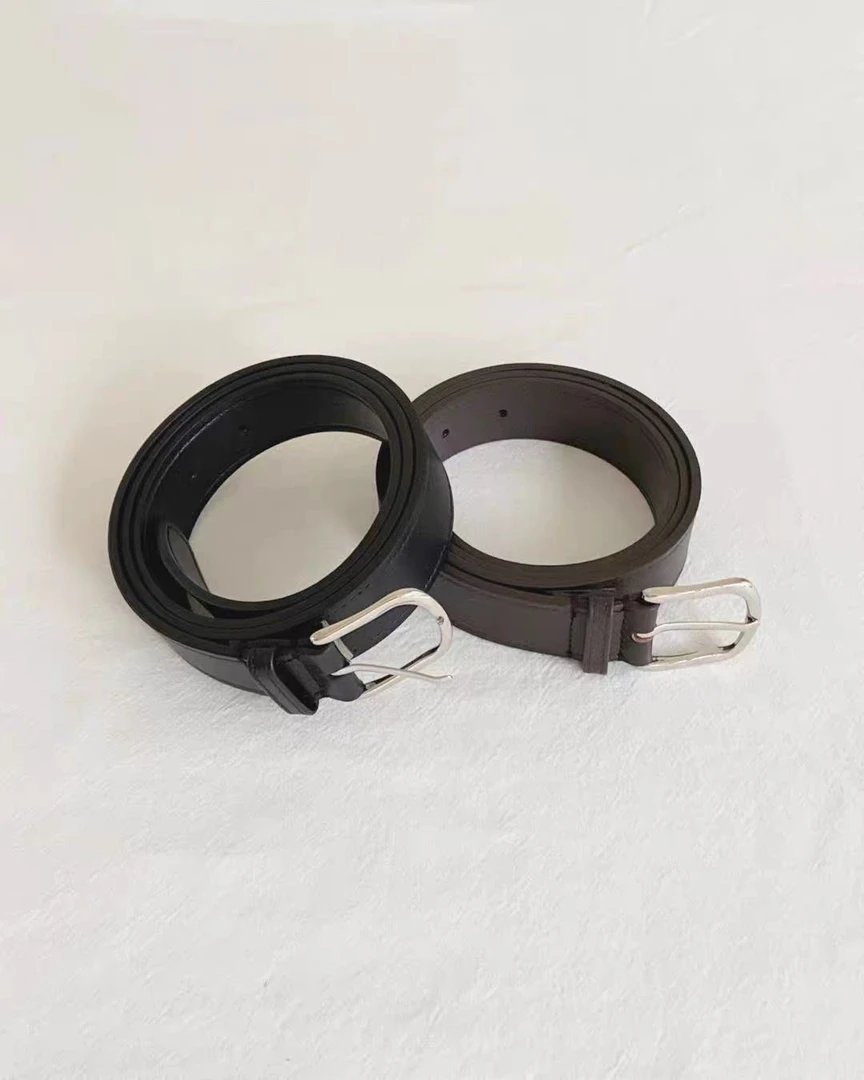 ounce新款双色休闲风轻职风女法式成人腰带皮带女士简约经典
