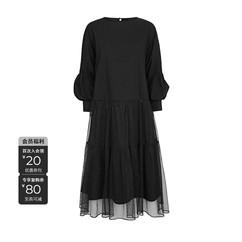 S·DEER圣迪奥女装气质时尚百搭春季轻奢显瘦优雅连衣裙S241Z12D7