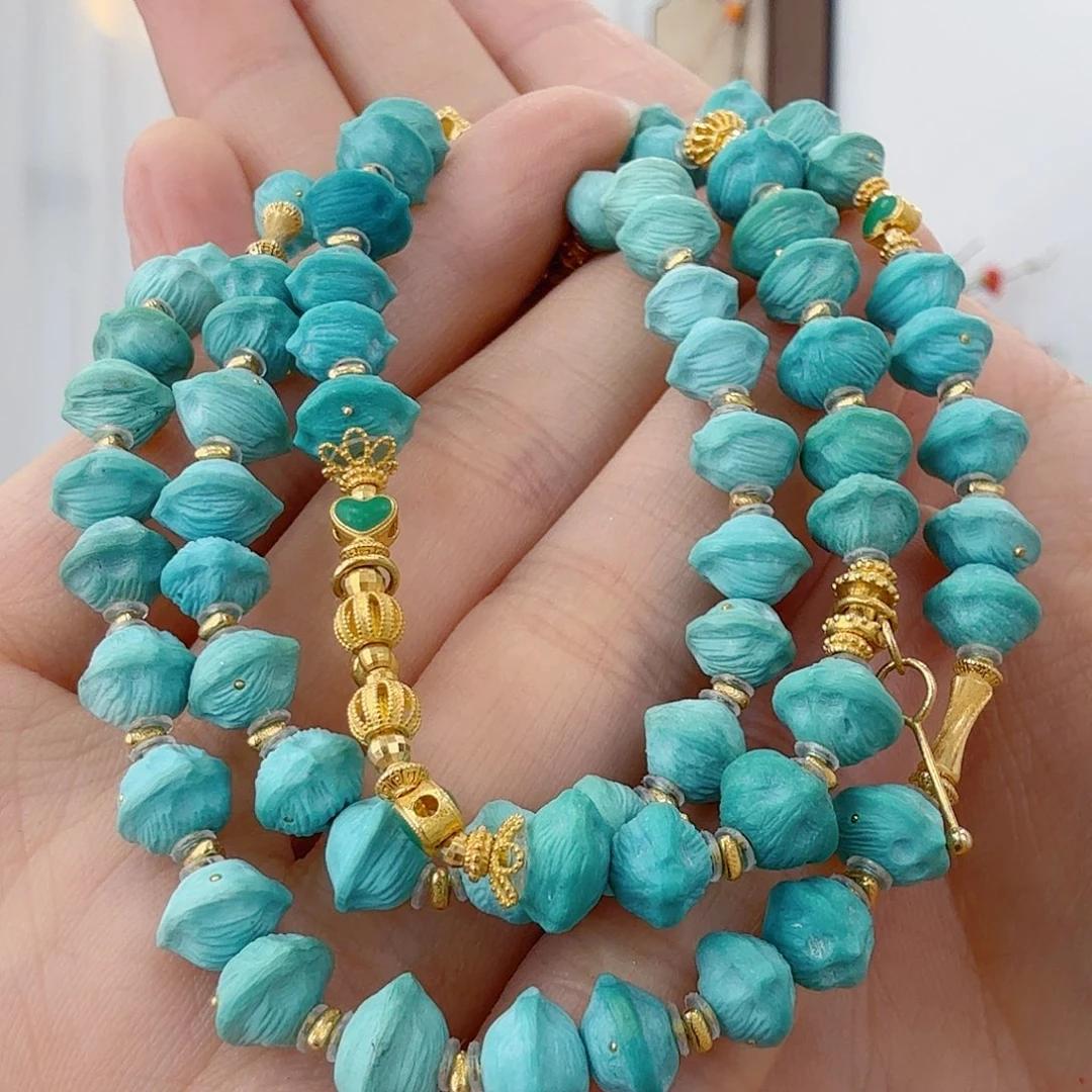 绿松石18K金镶嵌珠宝奇石