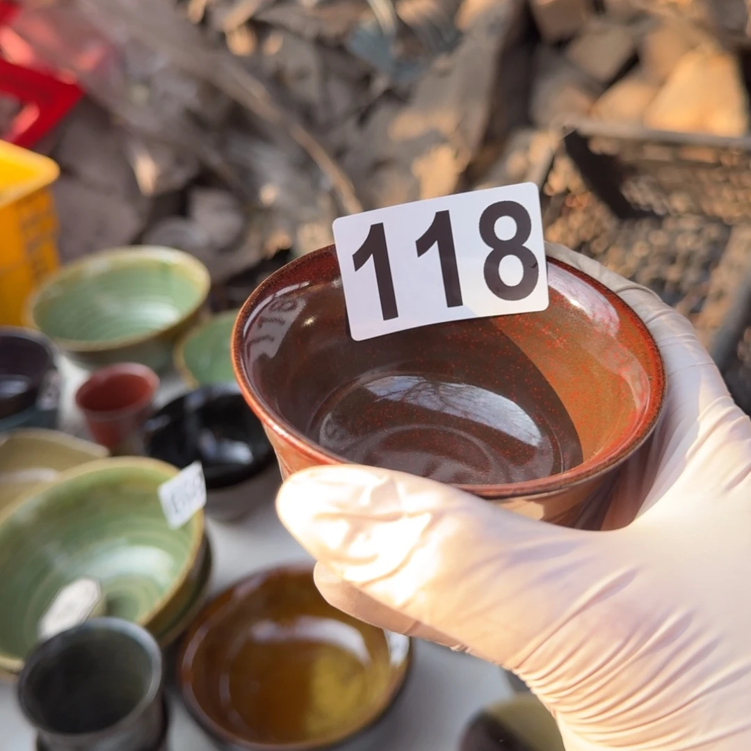 茶盏陶瓷工艺品，磁州窑国营五厂煤烧