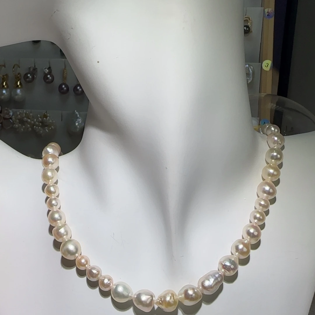 海水珍珠银S925镶嵌颈饰